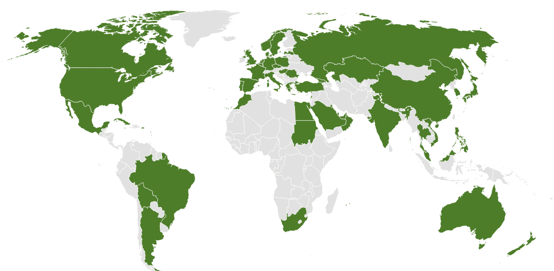 GreenMet Global Reach Map